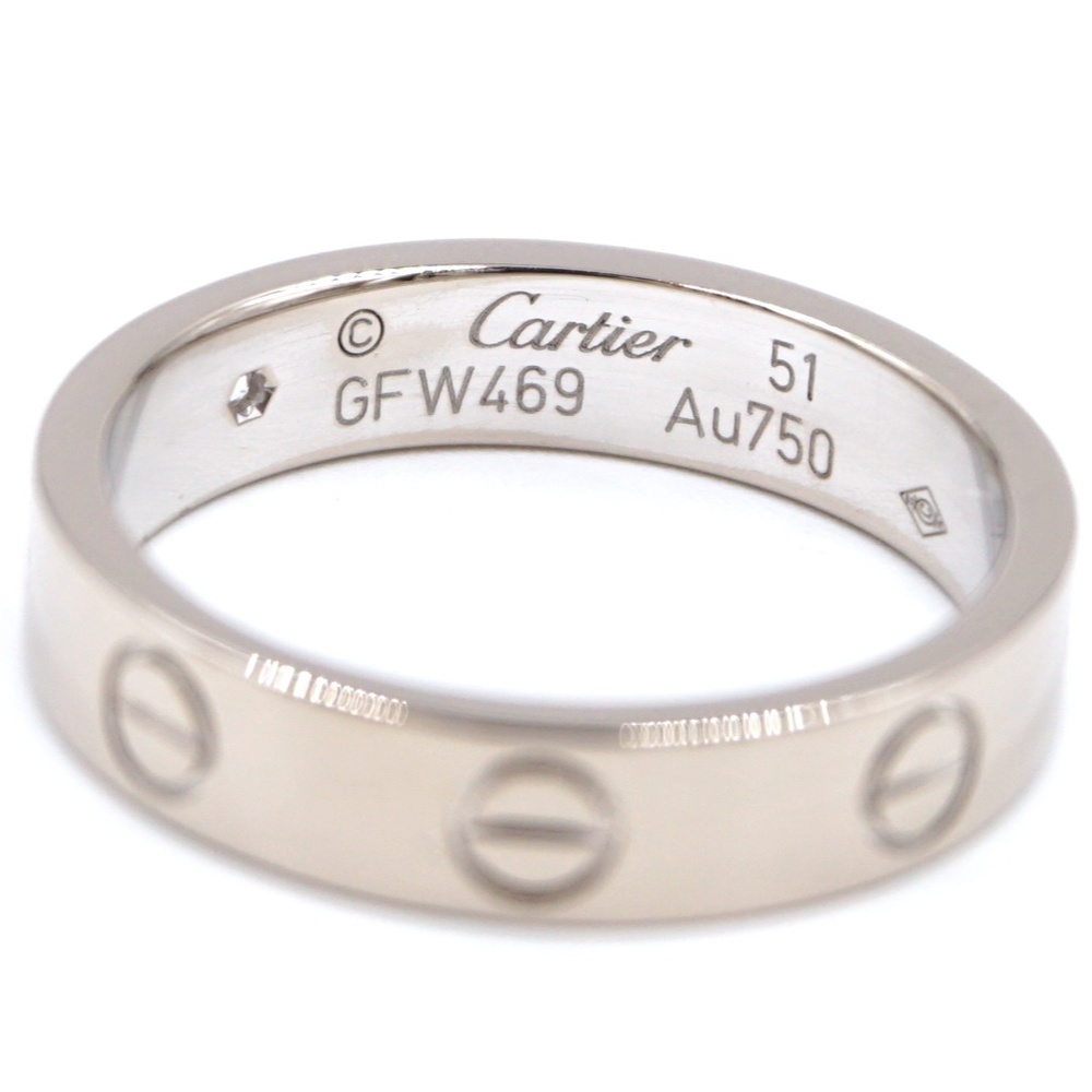 18k Rare 1p Diamond Love 3.5mm Wide Size 51 6 Ring - Picture 5 of 8